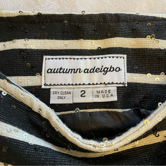 Autumn Adeigbo Lala Sequin Stripe Skirt - Picture 6 of 11